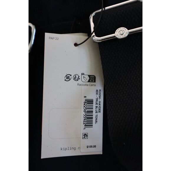 Kipling KI2294 True Blue Tonal Haydee Mini Backpack w/Monkey Key Chain - Picture 12 of 12